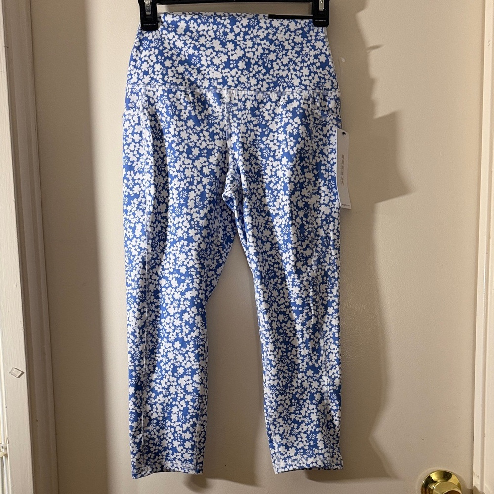 RBX Blue and White Floral Leggings - Picture 2 of 16